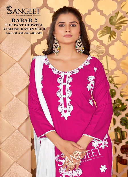 Rabab 2 By Sangeet Roman Slub Kurti With Bottom Dupatta Wholesalers In Surat